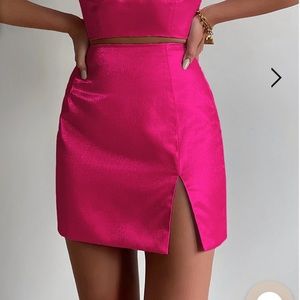 NWT Runaway The Label Astrid Fuchsia Pink Satin Small Skirt